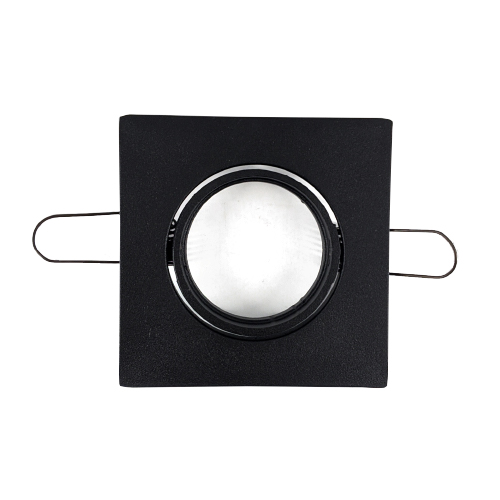 Embutido dicroica GU10 móvil cuadrado sin zócalo aluminio 100x100 negro